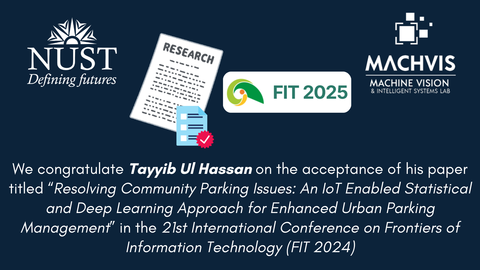 Tayyib Ul Hassan’s Research Published in FIT 2024