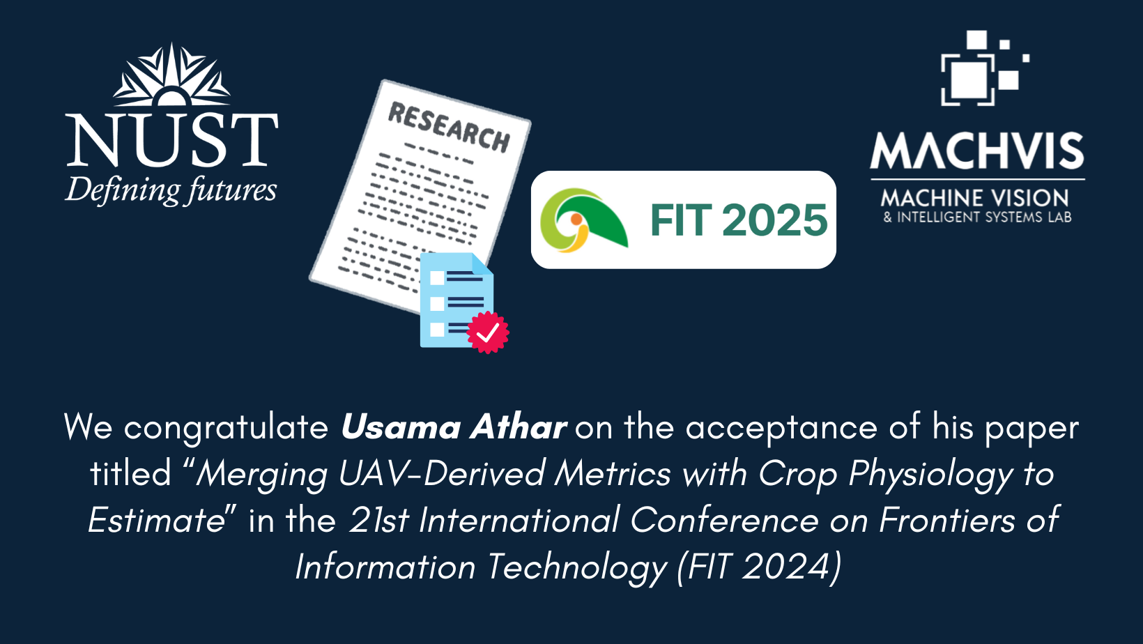 Usama Athar’s Research Published in FIT 2024