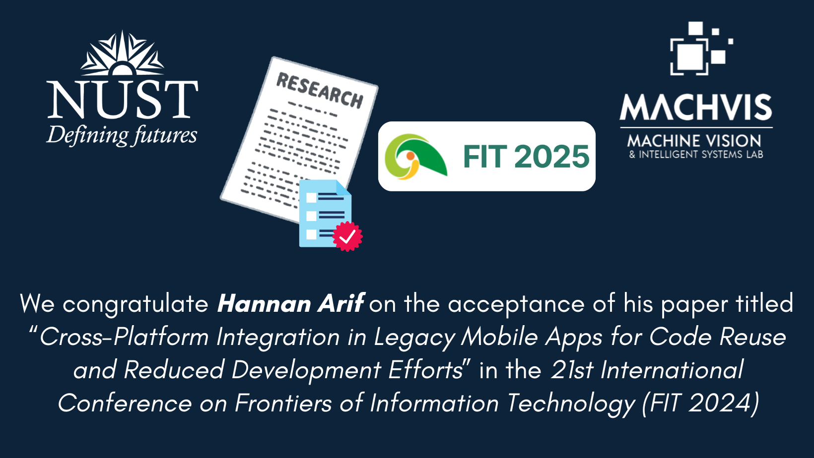 Hannan Arif’s Research Published in FIT 2024