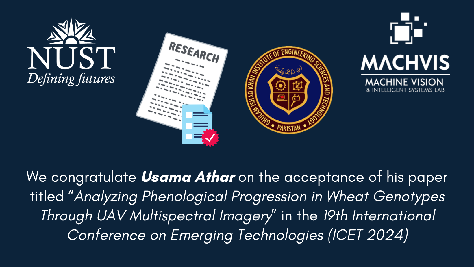 Usama Athar’s Research Published in ICET 2024
