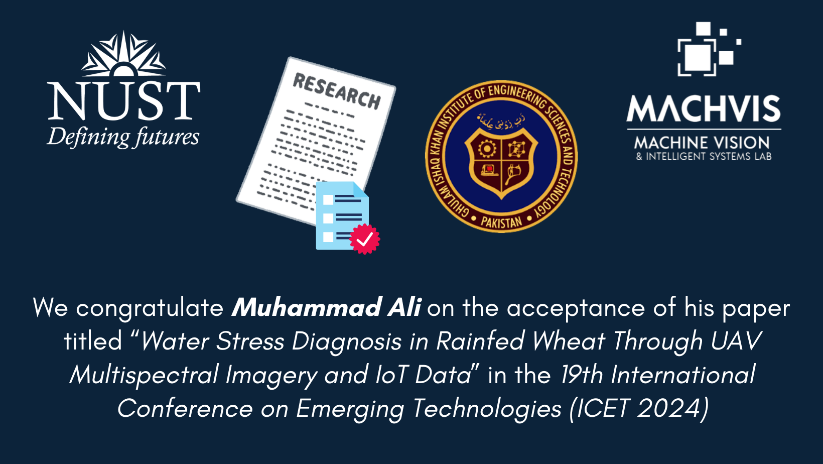 Muhammad Ali’s Research Published in ICET 2024