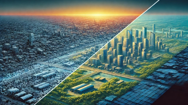 DALL·E 2024-08-17 15.16.24 - Create an image representing the concept of 'Super-Resolution for Enhancing Remote Sensing Imagery.' The image should show a comparison between a low-