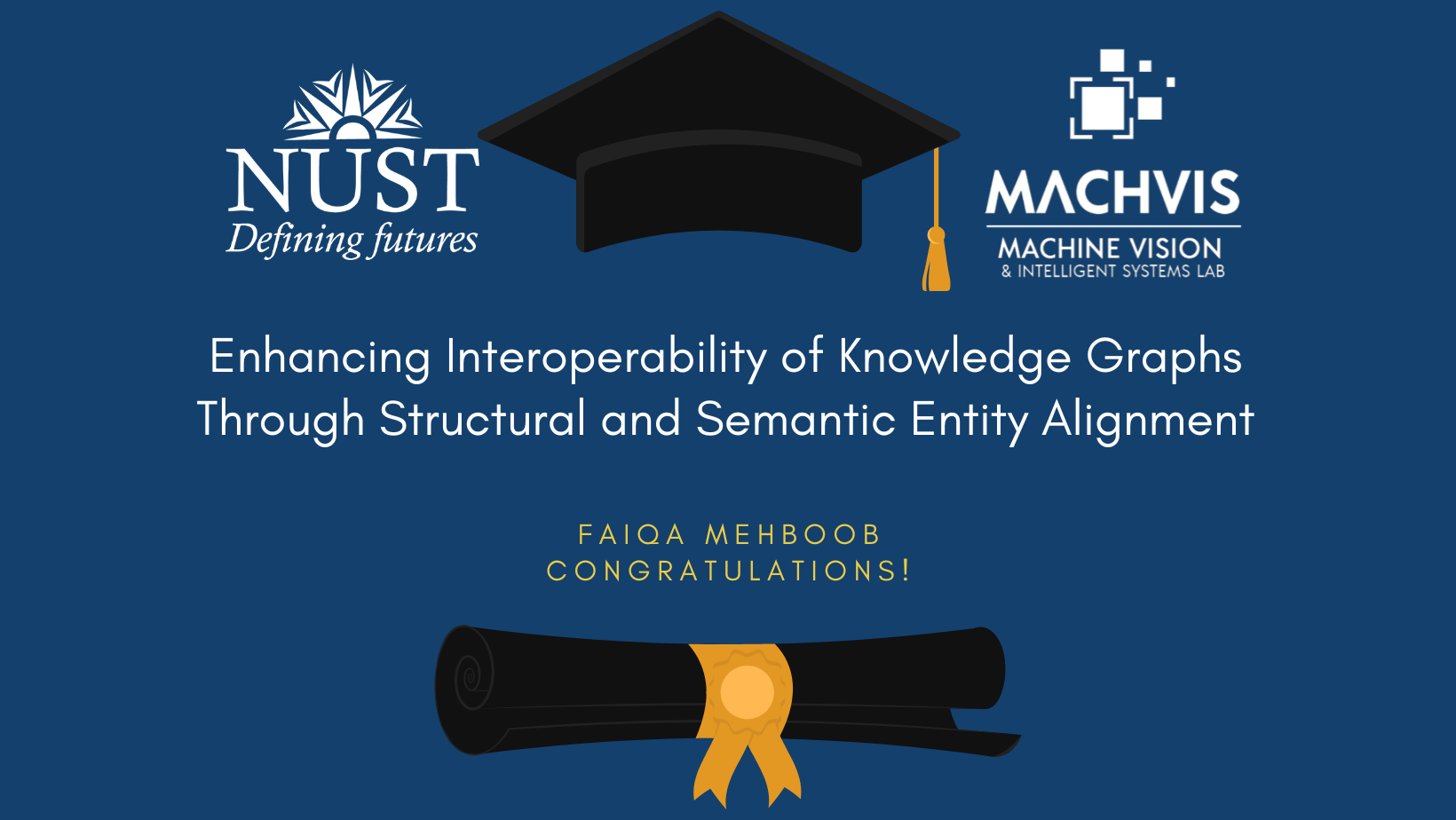 Faiqa Mehboob has successfully completed her MS Thesis